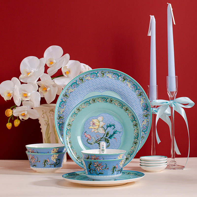 Forbidden City Cultural and Creative Series Jingdezhen Ceramic Tableware Gift Set Customized Chinese Style High-Value Bowl and Plate Set for Home Use