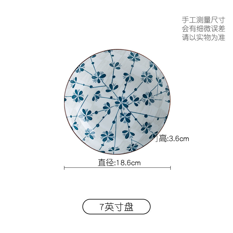 Manufacturer Bowl and Plate Set Household Rice Bowl Single Noodle Bowl Japanese Underglaze Color Soup Bowl Ceramic Bowl Plate Tableware Dish