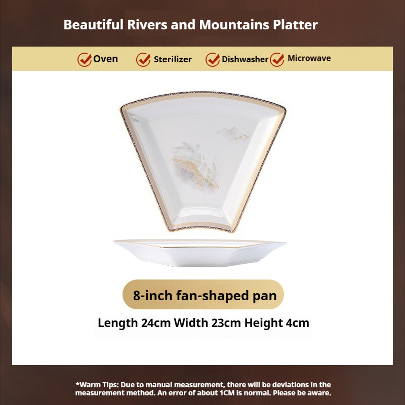 Jingdezhen Ceramic Custom New Year Reunion Platter Set Bowl Household Bowlware Tableware Set New Year's Eve Dinner Bowl Plate