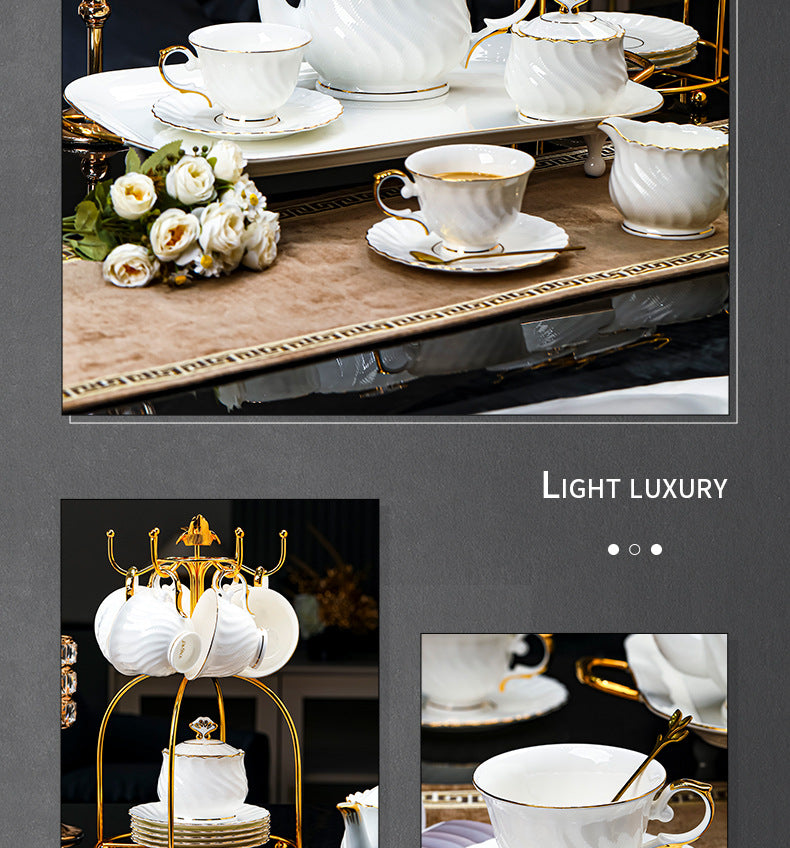 Jingdezhen Porcelain Coffee Cup & Saucer Set / Luxury Gift Box