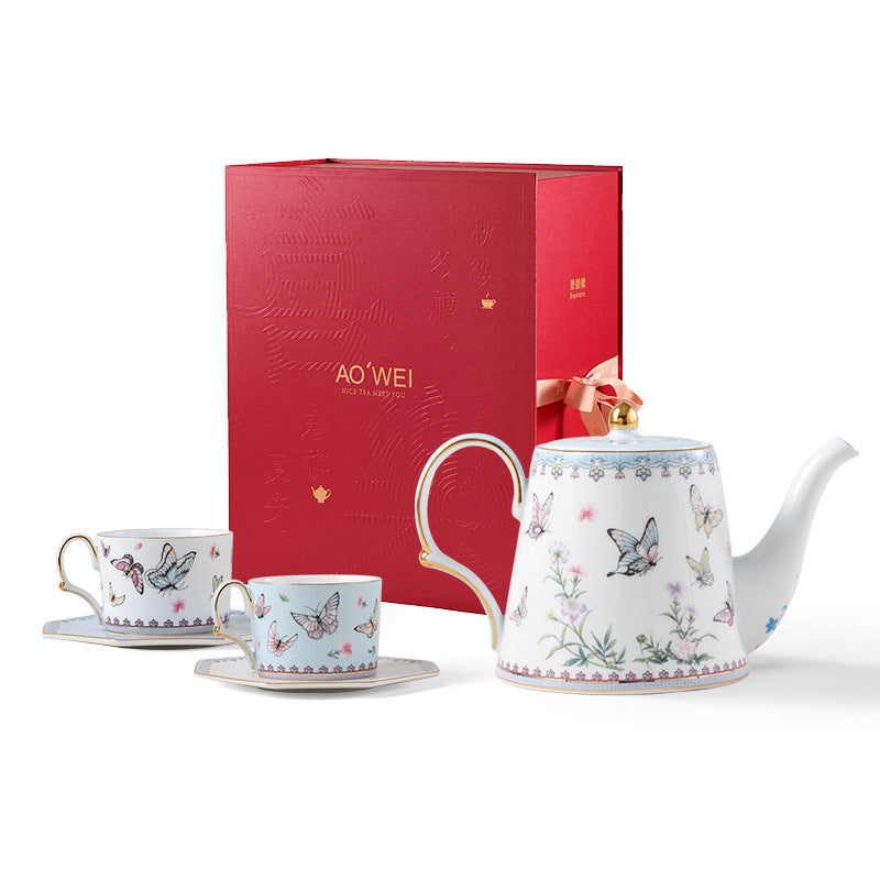 Jingdezhen Ceramic Coffee Cup & Saucer – Custom High-end Afternoon Tea Gift Set