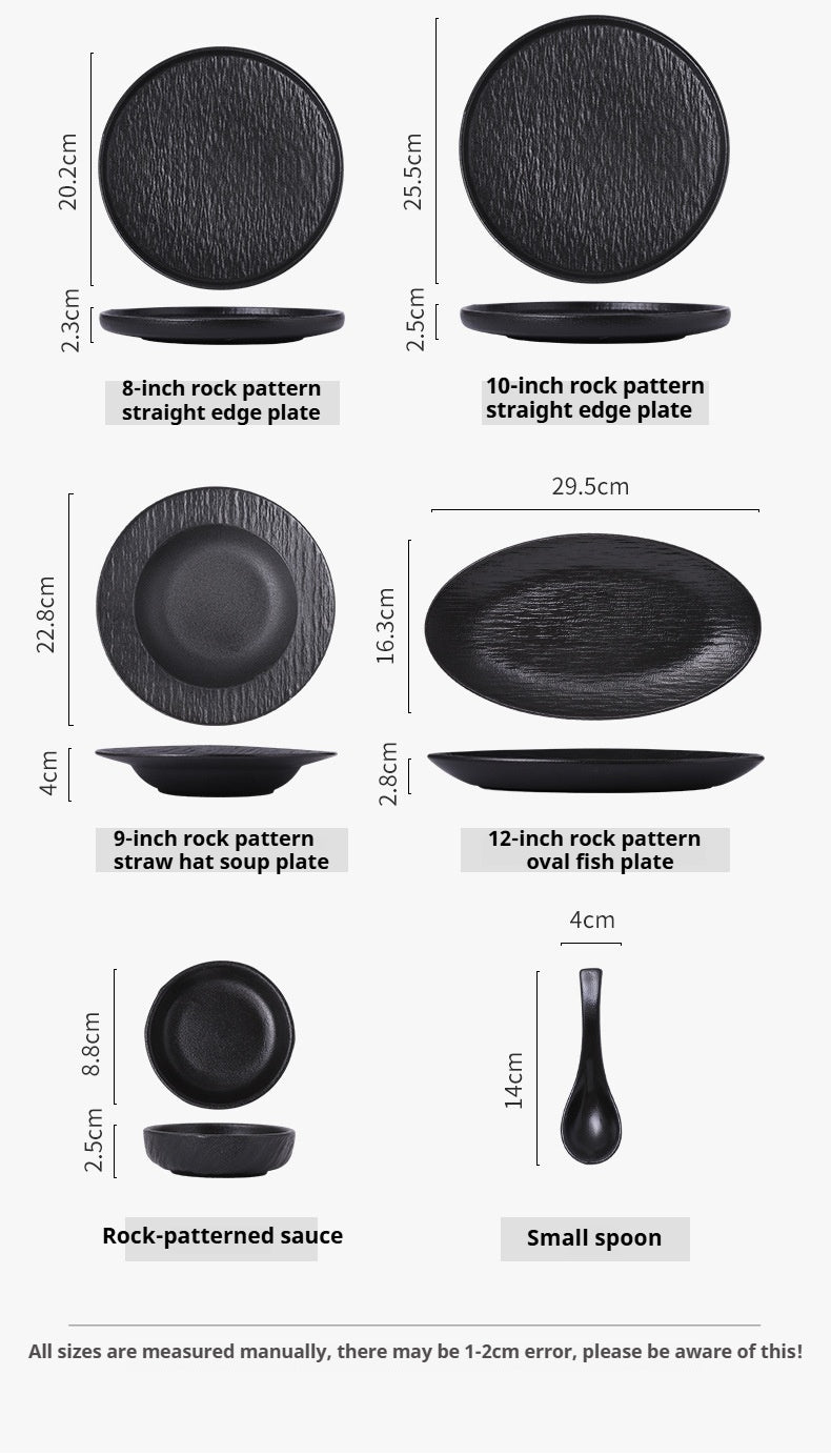 Underglaze Color Tableware Set Source Factory Custom 2024 New High-end Bowl Set Light Luxury Bowl and Plate Set for Home Use