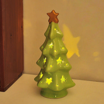 Christmas ceramic Christmas tree night light bedroom dormitory bedside ornaments Christmas decoration atmosphere light Christmas gift