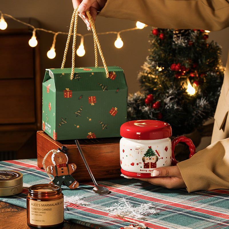 High-quality Christmas ceramic tableware gift set, including mugs, bowls, plates, and event gifts.