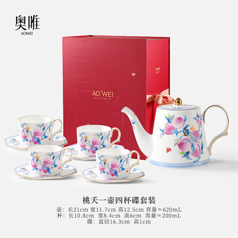Jingdezhen Source Factory Holiday Gift Set Afternoon Tea Coffee Cup Saucer Tea Set Mug Milk Tea Cup