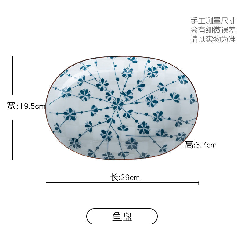 Manufacturer Bowl and Plate Set Household Rice Bowl Single Noodle Bowl Japanese Underglaze Color Soup Bowl Ceramic Bowl Plate Tableware Dish