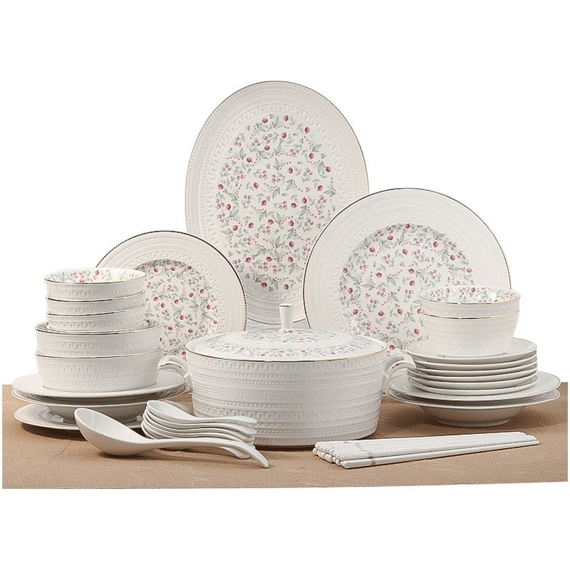 Taipei National Palace Museum Cultural and Creative Jingdezhen Ceramic Tableware Gift Set Custom Housewarming New Home Bowl and Plate Set for Home Use