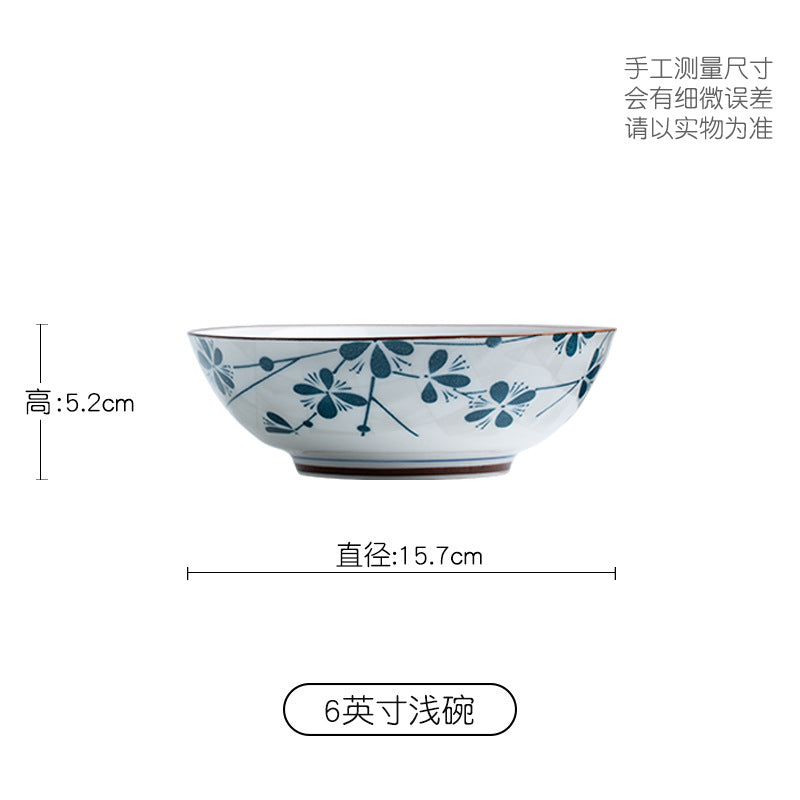 Manufacturer Bowl and Plate Set Household Rice Bowl Single Noodle Bowl Japanese Underglaze Color Soup Bowl Ceramic Bowl Plate Tableware Dish