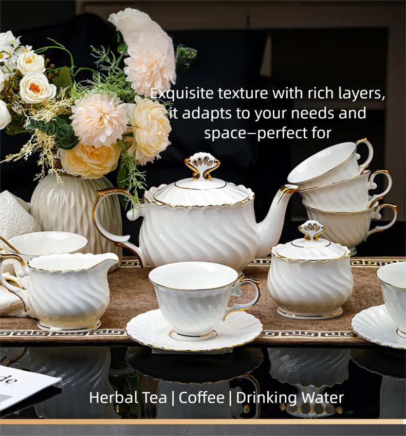 Jingdezhen Porcelain Coffee Cup & Saucer Set / Luxury Gift Box