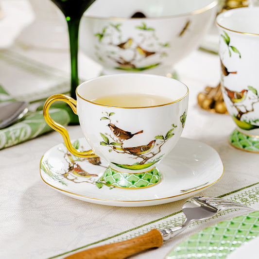 Jingdezhen Ceramic Coffee Cup and Saucer Set High-end Matching Cups Wedding Gift Afternoon Tea Mug Cup Gift Box Set