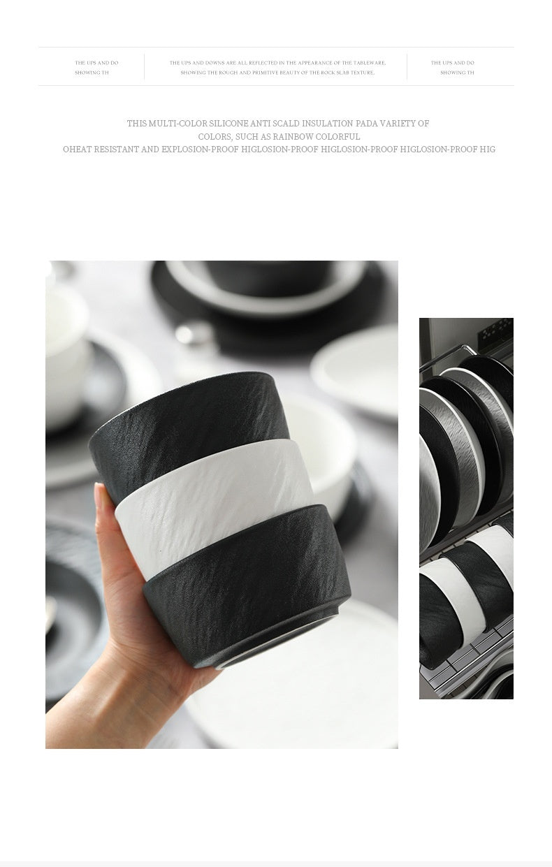 Underglaze Color Tableware Set Source Factory Custom 2024 New High-end Bowl Set Light Luxury Bowl and Plate Set for Home Use