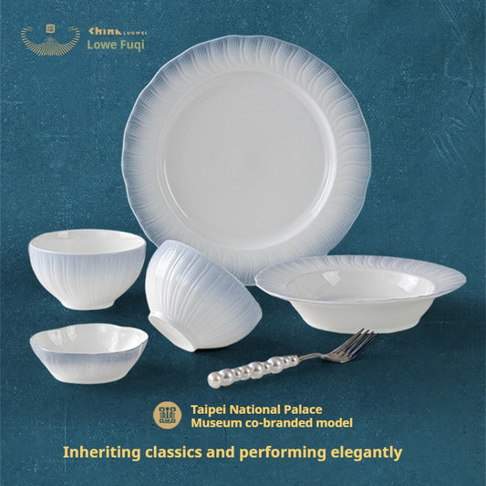 Forbidden City Cultural Creative Jingdezhen Ceramic Underglaze Color Tableware High-end Rice Plate