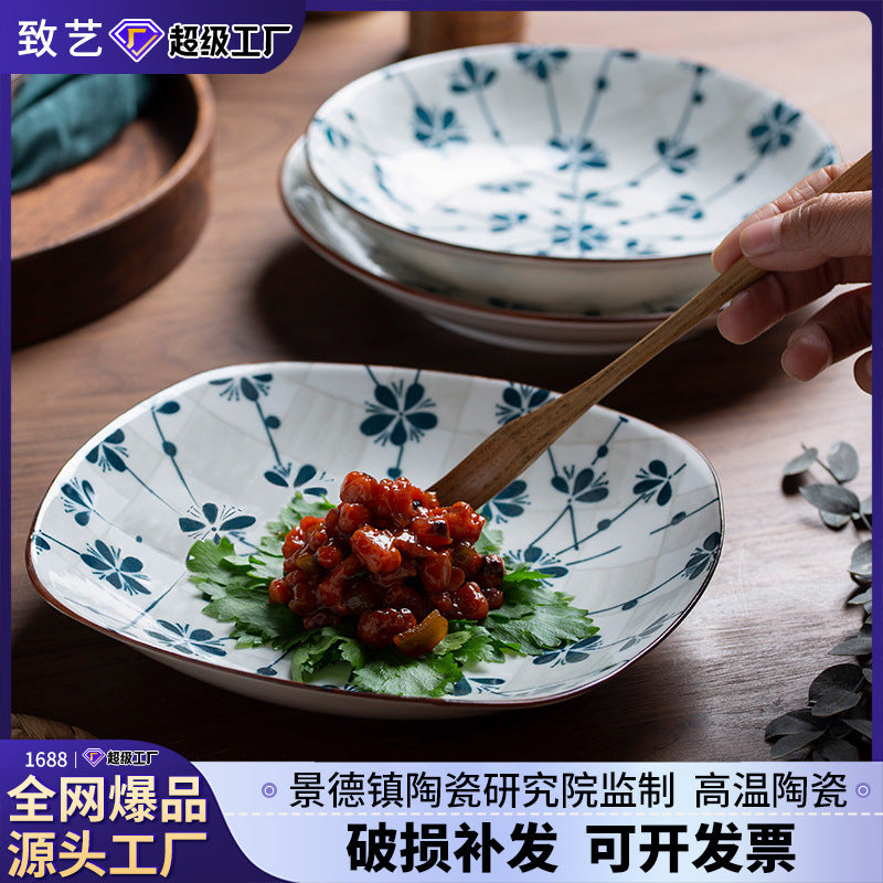 Manufacturer Bowl and Plate Set Household Rice Bowl Single Noodle Bowl Japanese Underglaze Color Soup Bowl Ceramic Bowl Plate Tableware Dish
