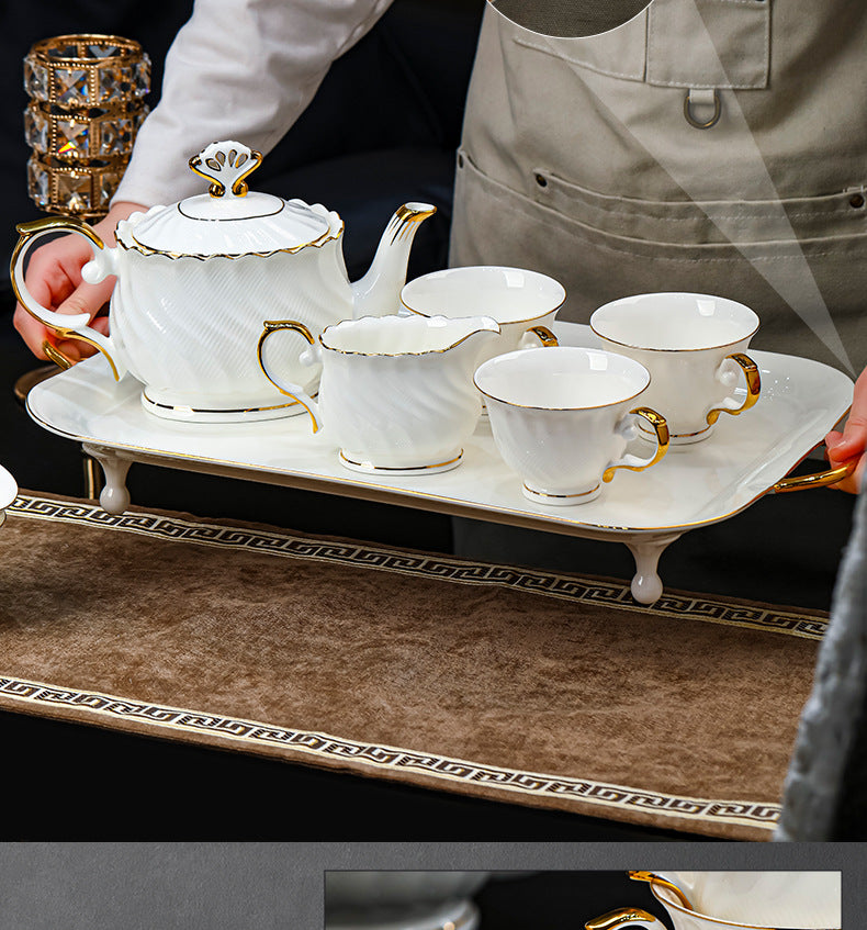 Jingdezhen Porcelain Coffee Cup & Saucer Set / Luxury Gift Box